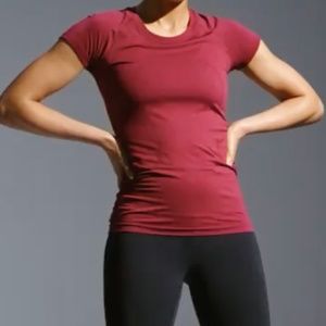 Lulu Lemon Swiftly Red Short Sleeve Shirt